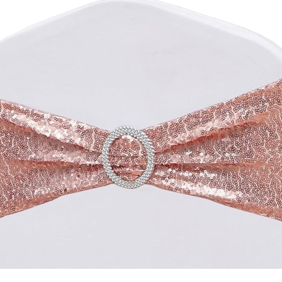 Rose gold sequins chair sashes - Picture 2 of 3